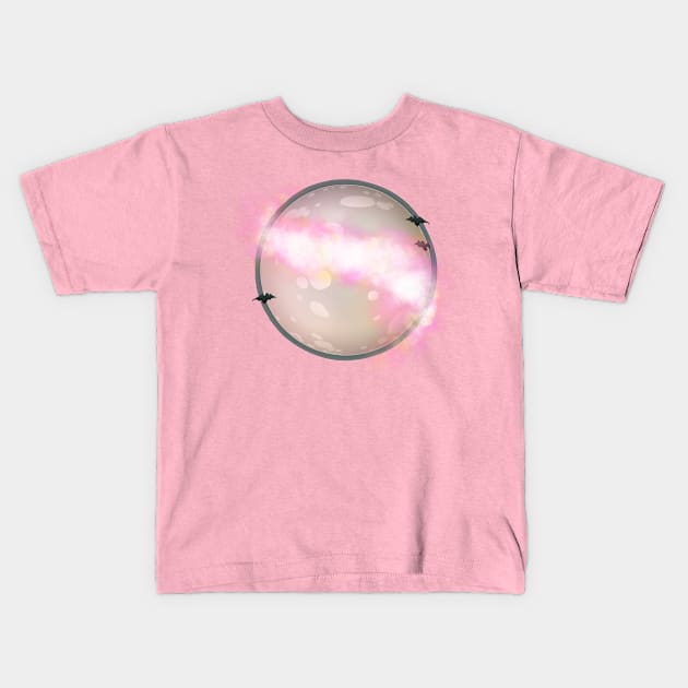 Reva Prisma Full moon emoji Kids T-Shirt by Mei.illustration